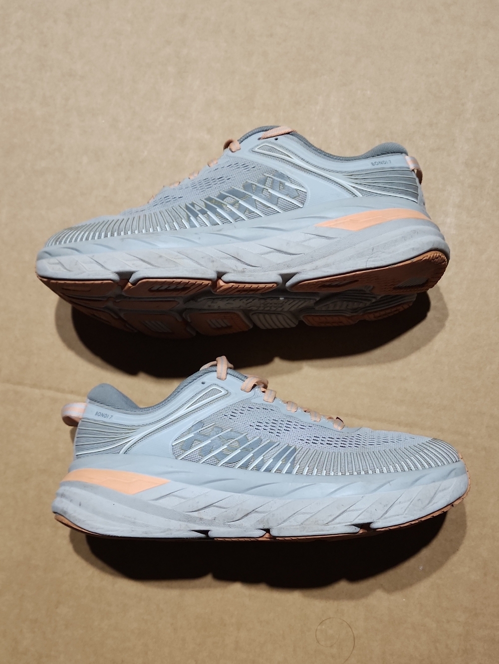 Hoka One One Bondi 7 Women's Size 6.5 Harbor Mist Running Shoes  Gray